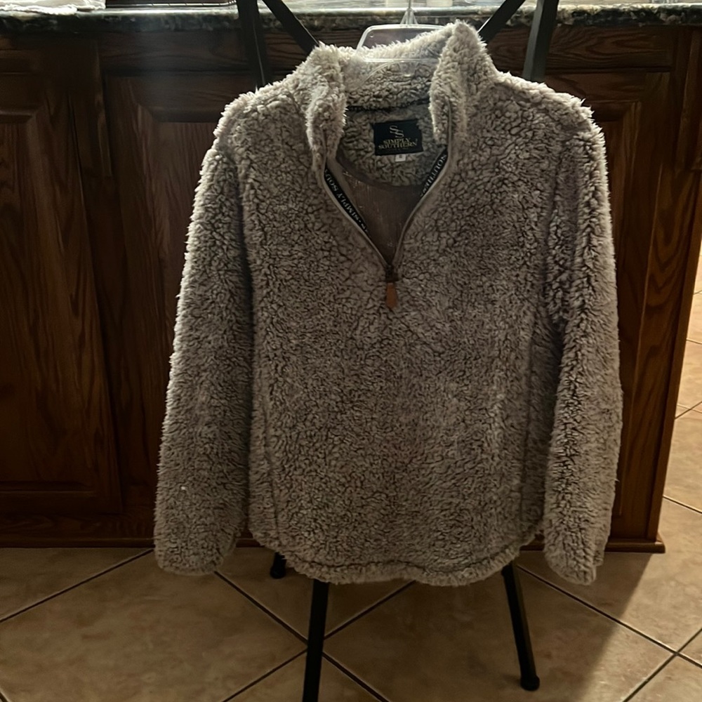 Simply Southern Women’s Gray Sherpa Pullover